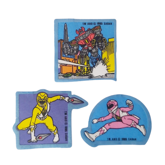 Power Rangers — Lot de 3 Écussons Thermocollants Vintages 1995 (Saban)