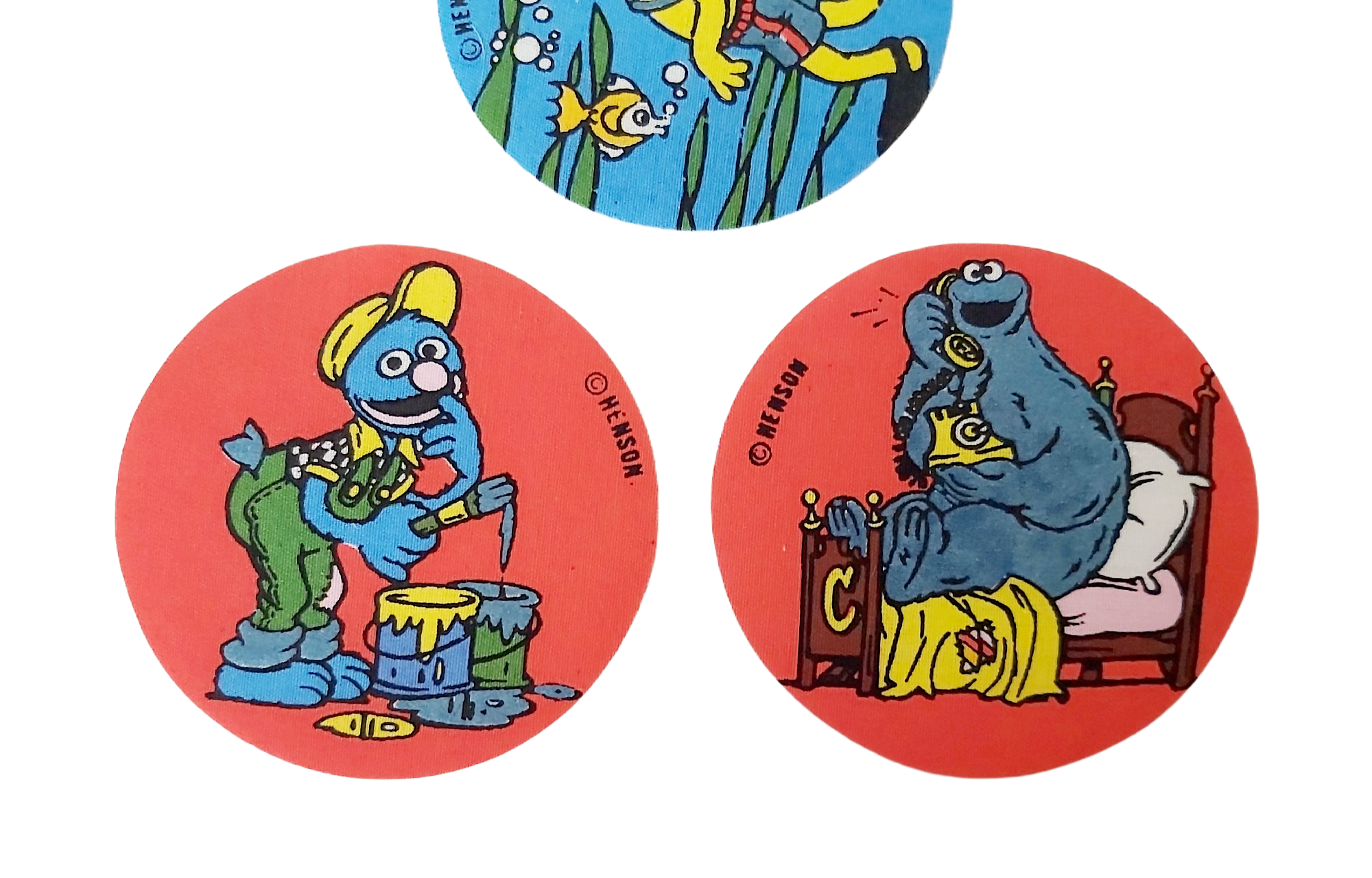1, 2, 3 Sesame Street — Lot de 3 Écussons Thermocollants Vintages (Jim Henson) – Image 3
