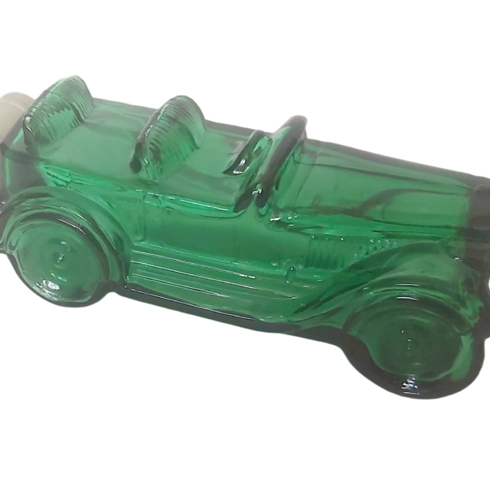 Avon — Flacon de Parfum Vintage Voiture Tacot en Verre Vert