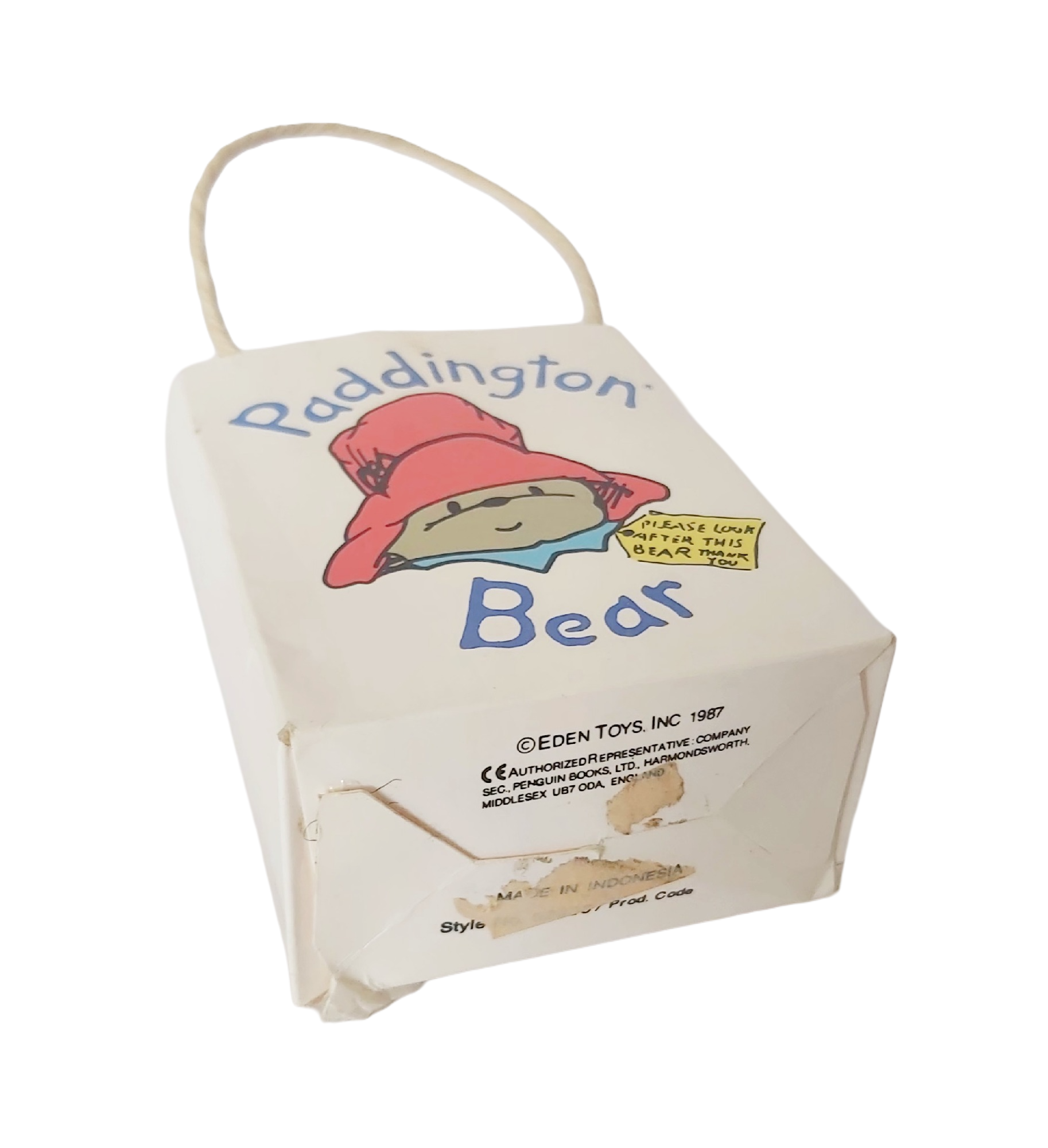 Paddington Bear Ours Articulé Eden Toys 1987 — Avec Sac d'Origine – Image 9