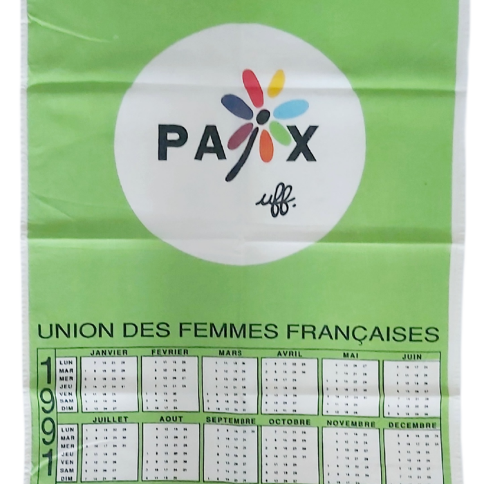 ​Torchon calendrier 1991 Union des Femmes Françaises UFF