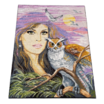 Tableau Canevas Royal Paris "Fascination" Femme Hibou 70s 80s