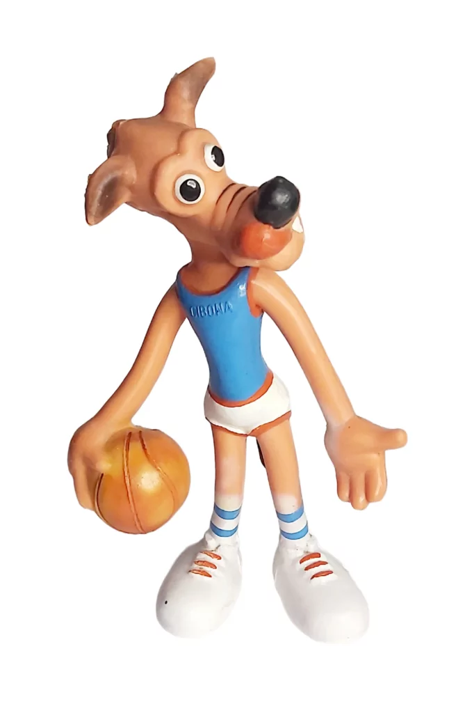 Figurine Flexible Mascotte Loup KK Cibona Zagreb - Biserka Yougoslavie 80s